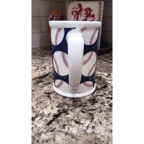 Vintage 2007 Starbucks Coffee Mug Cup 16 fl oz Baseballs Rare Large Starbucks - Picture 3 of 10